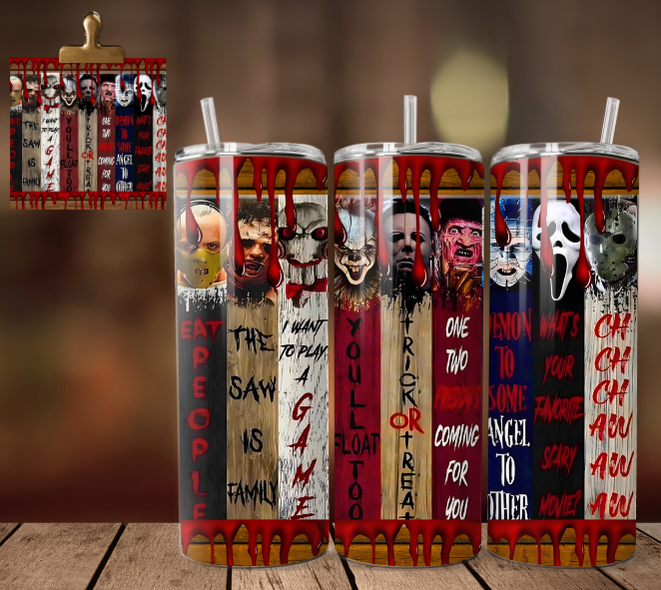 Horror Guys Wooden Books - Tumbler