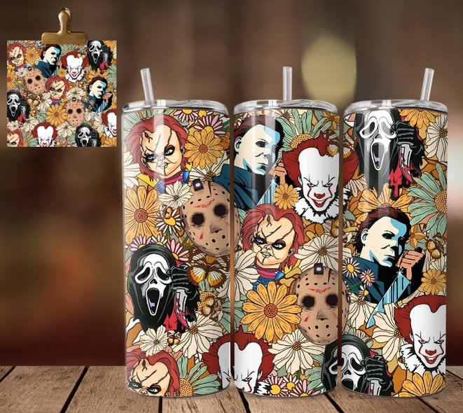 Horror Guys Floral - Tumbler