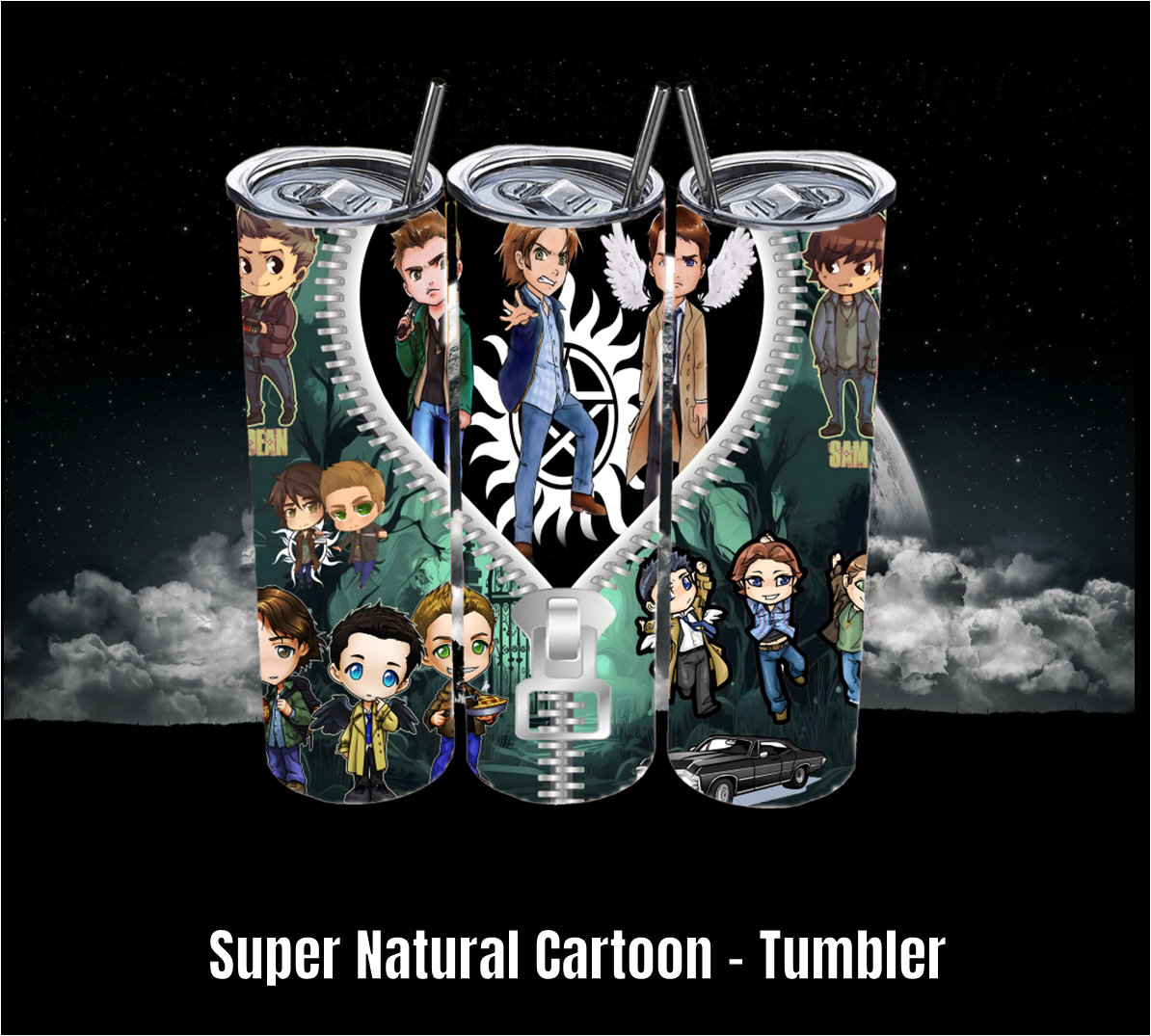 Super Natural Cartoon - Tumbler