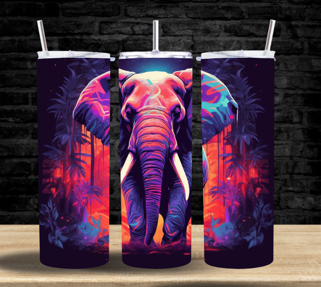 Elephant Sunset Forest - Tumbler