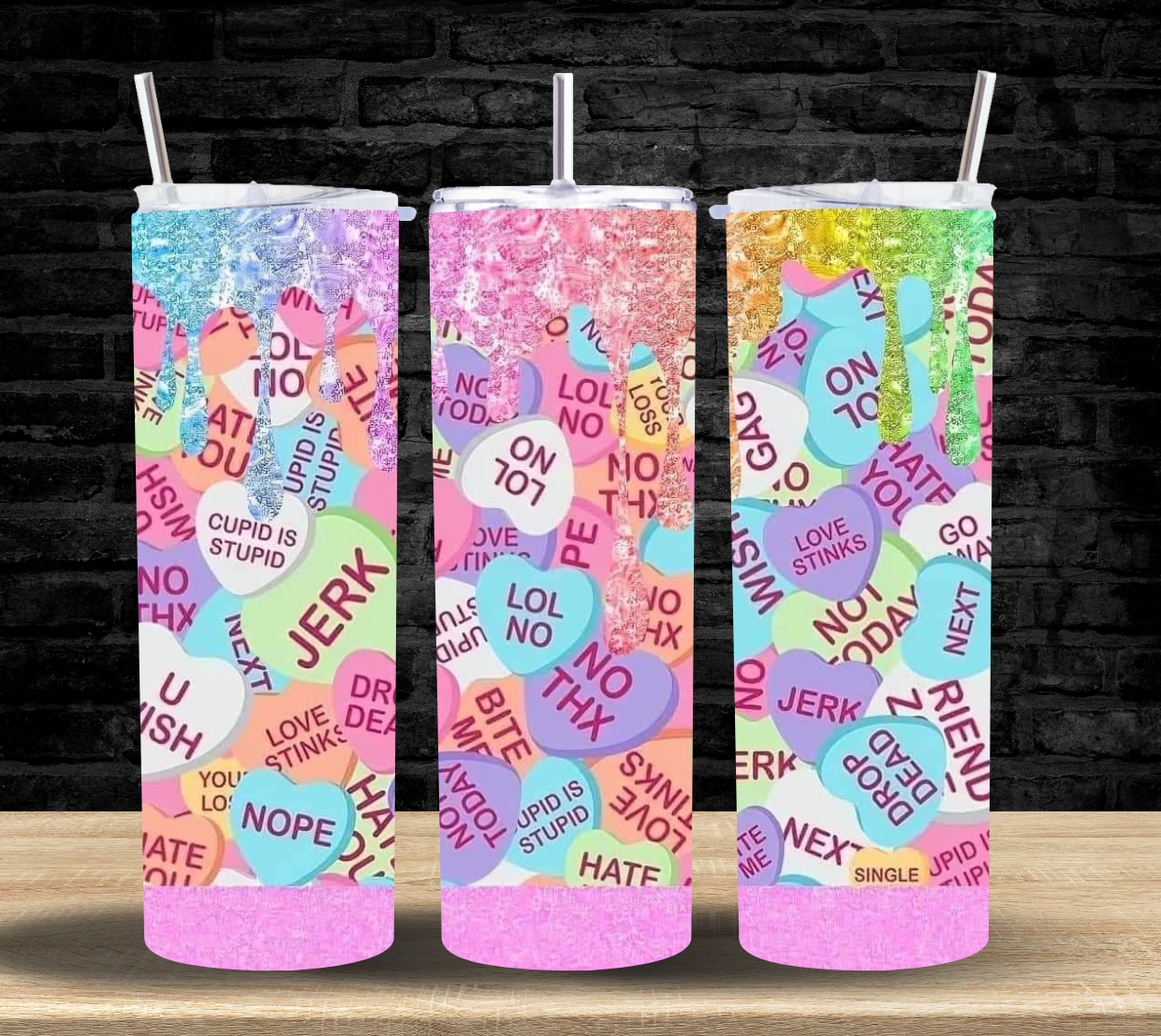 Anti Valentines Day Heart Lollies - Tumbler