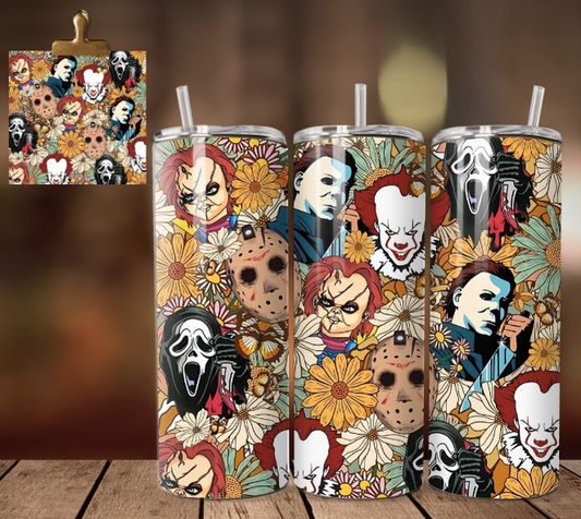Horror Guys Floral - Tumbler