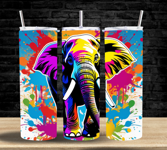 Elephant Rainbow Splash - Tumbler
