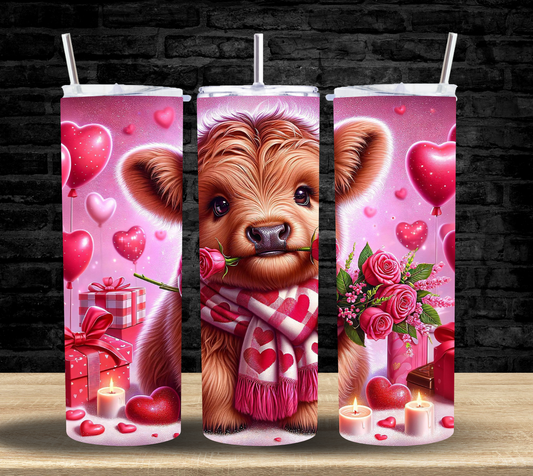 Pink Cow Roses - Tumbler