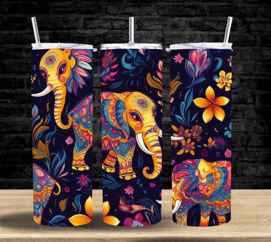Elephant Colourful Indian Inspired - Tumbler