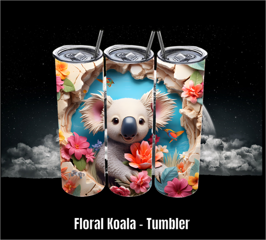 Floral Koala - Tumbler