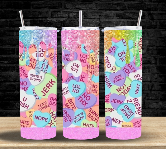 Anti Valentines Day Heart Lollies  - Tumbler