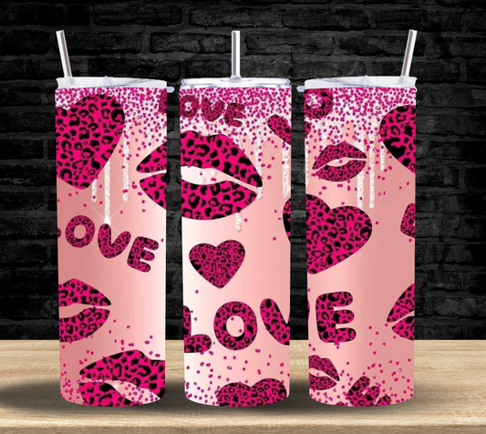 Love Hearts Cheetah - Tumbler