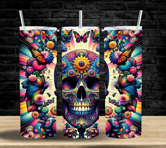 Skull Flower Butterflies - Tumbler